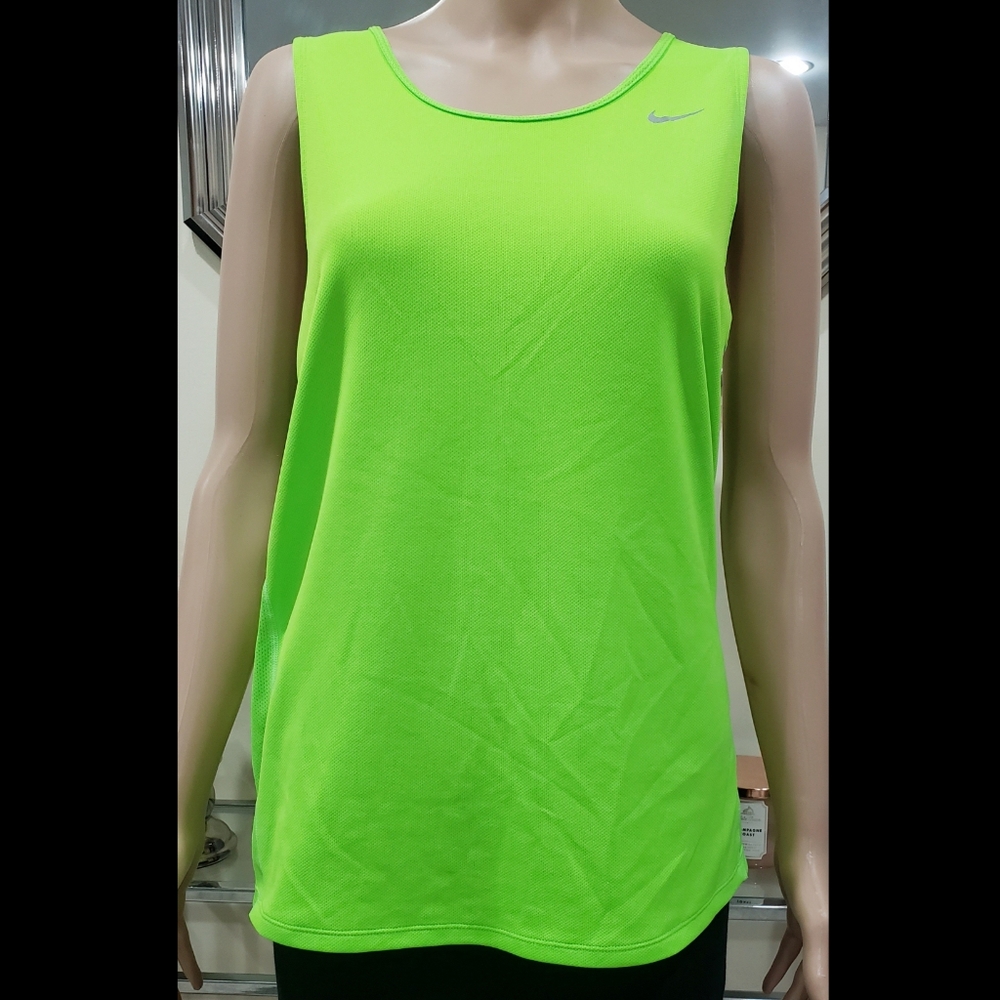 Nike Dri-Fit Lime Green Full Coverage Athletic Tank - Size Large